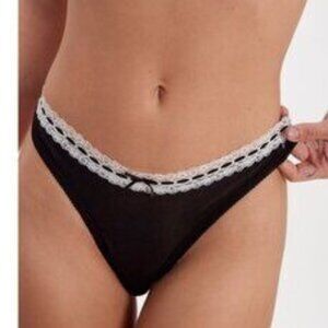 NWT Free People So Sweet Thong Size Small in Black